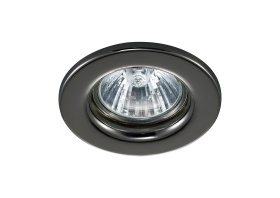 D0038  Hudson GU10 Fixed Downlight, Cut Out 60mm Black Chrome